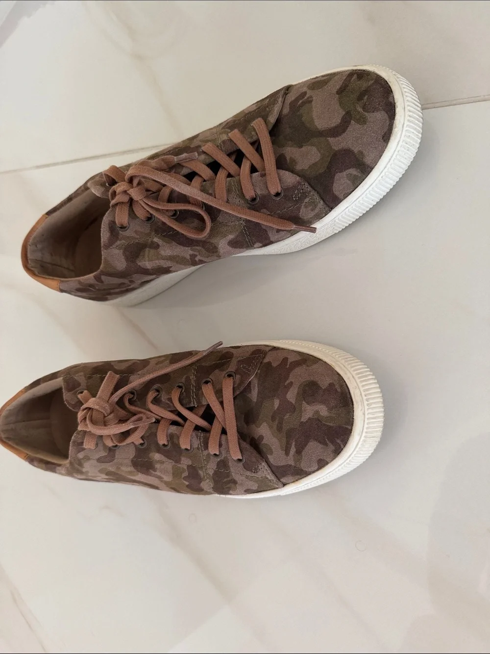 Steve Madden Camo Canvas Sneakers in Brown and Green